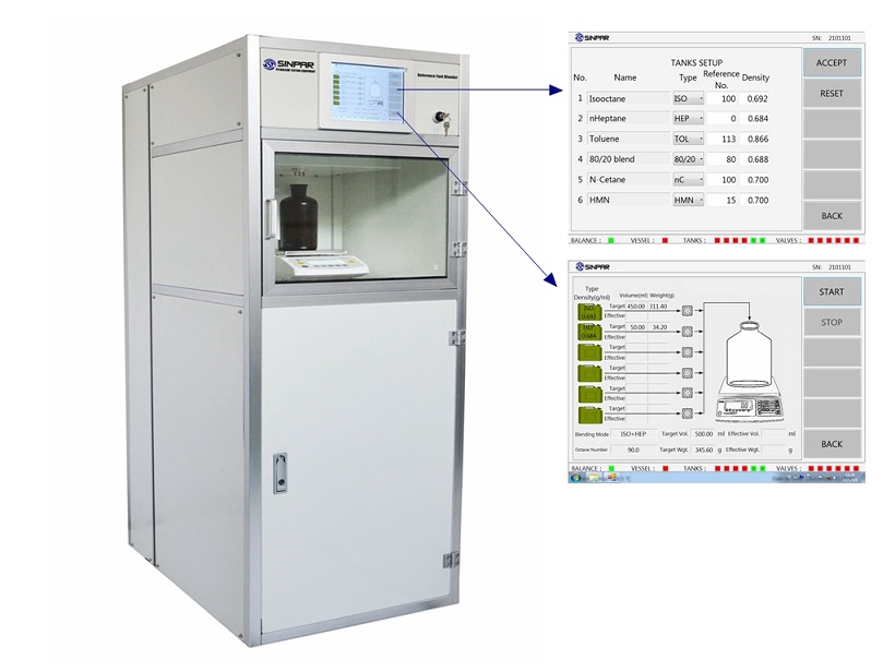 Reference Fuels Blending System for Octane/Cetane Engine